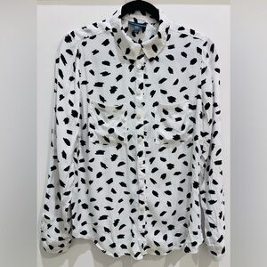 Modcloth Black and White Abstract Blouse